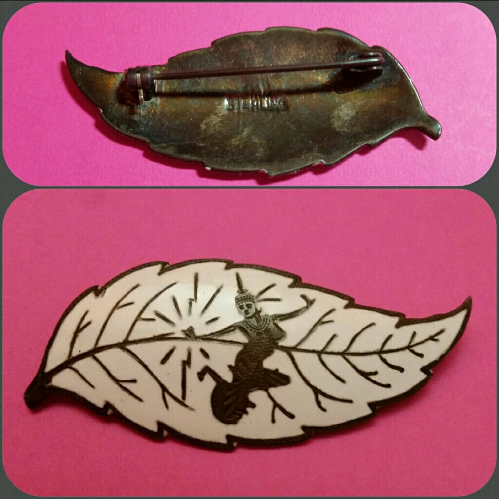 STERLING "SIAMESE DANCER" BROOCH